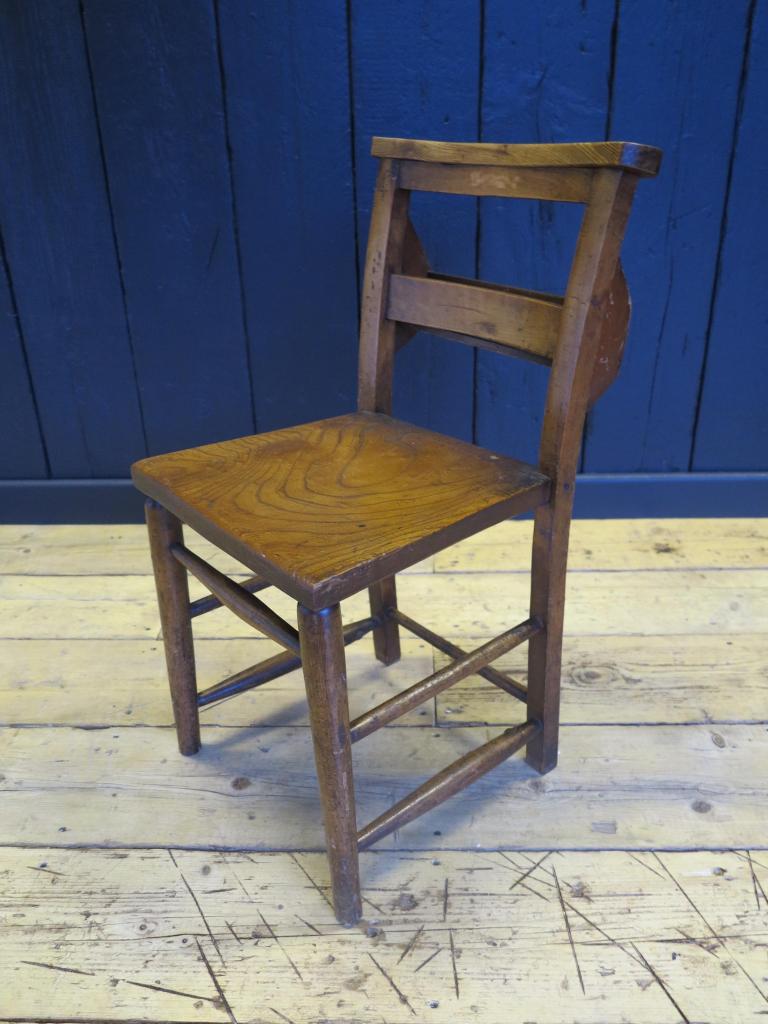 Original Antique Chapel Chairs in Our Warehouse in Staffordshire