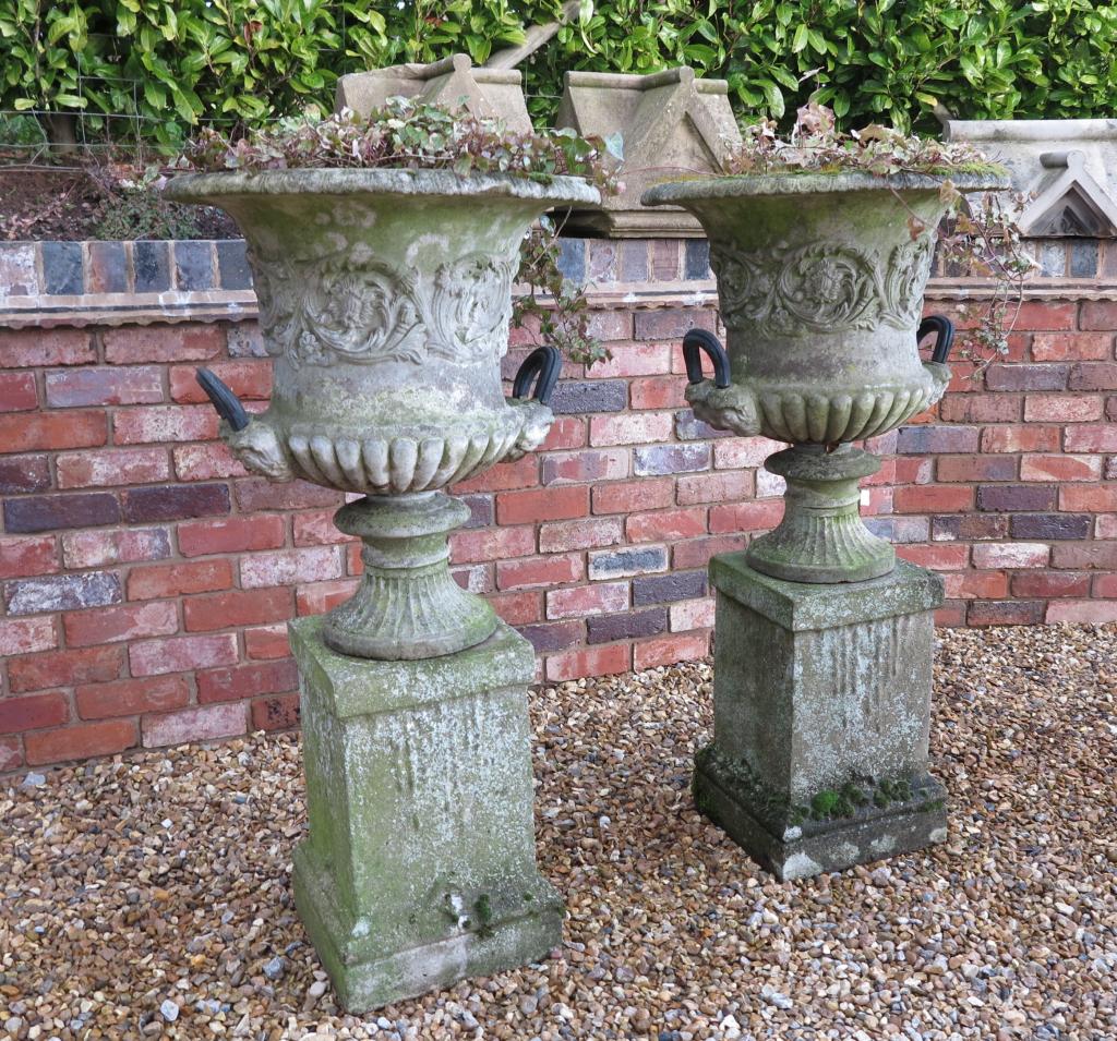 Reclaimed stone vintage garden planters, antique pots and cast urns ideal for patios or gardens salvaged from period properties throughout the UK

