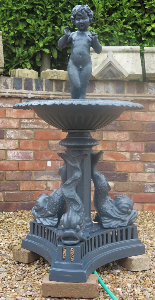 Original antique reclaimed garden water fountain suitable for indoor or outdoor use available to buy or view from our salvage yard in the UK