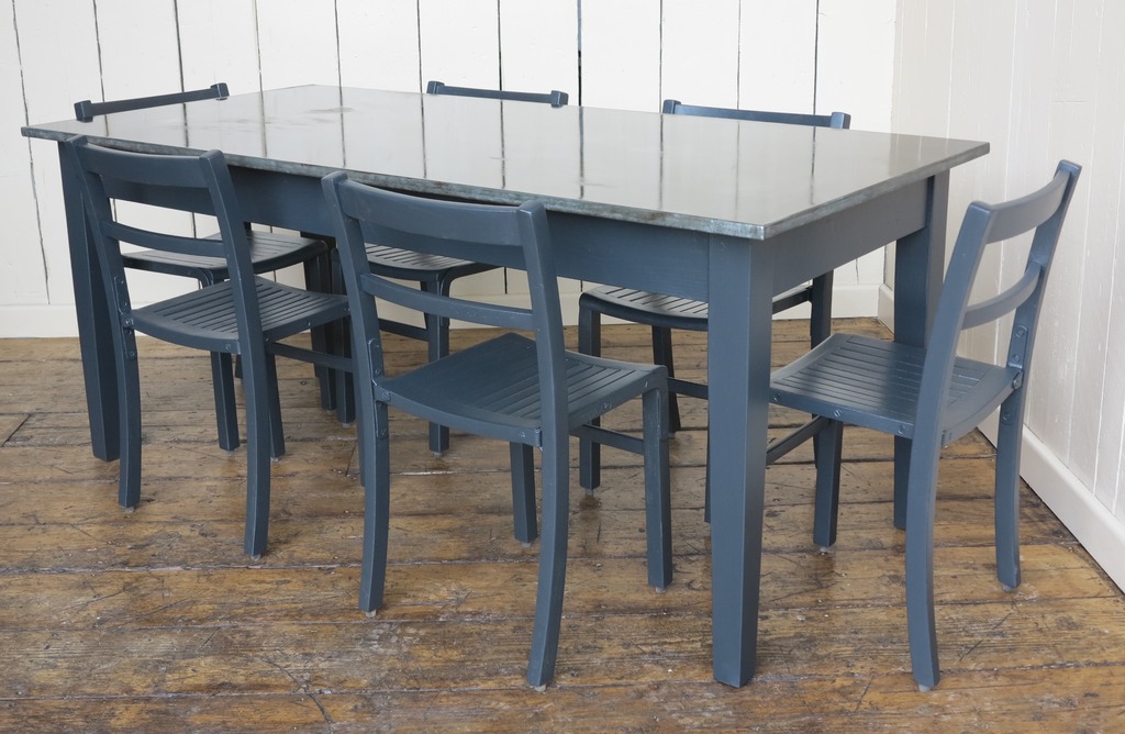Handmade Metal top Kitchen Tables Made with Zinc, Copper or Brass Tops available at UKAA