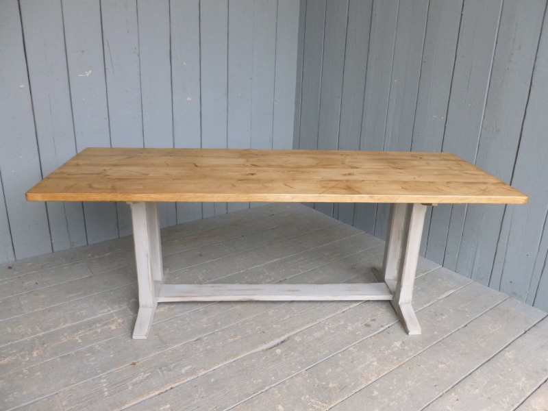 Distressed
            then waxed refectory table base