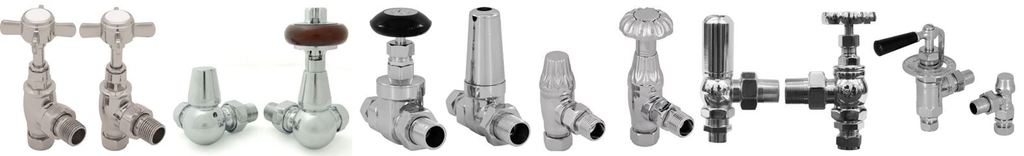 Buy Old Fashioned Chrome Finish Manual Radiator Valves Which are Suitable for New & Traditional Cast Iron Radiators, Column Radiators or Towel Rails