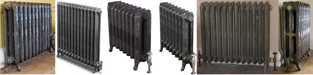  Rococo Carron Cast Iron Column Reproduction Radiators for Sale at UKAA with a Classic French Style Ornate Pattern Based on Reclaimed Old Cast Rads