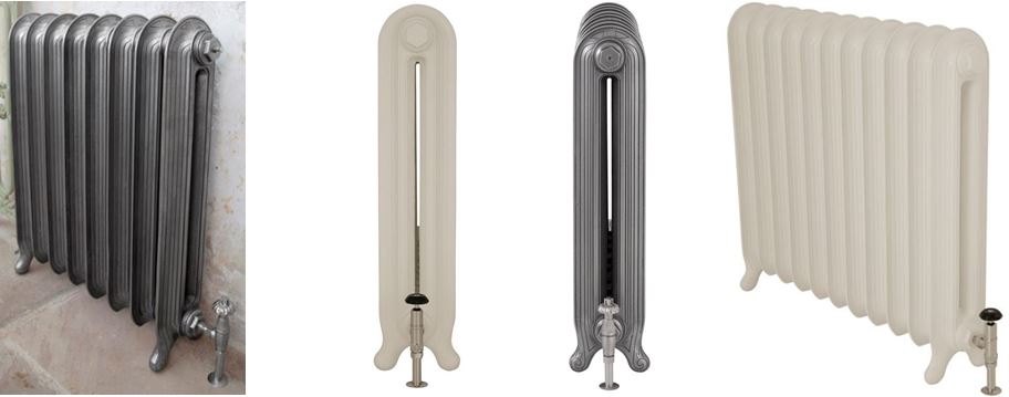  Carron Cast Iron Tuscany Style Cast Iron Radiators for Sale at UKAA with a Curved top and Integral Legs its Ideal for Bathroom Radiators and For Hall Ways