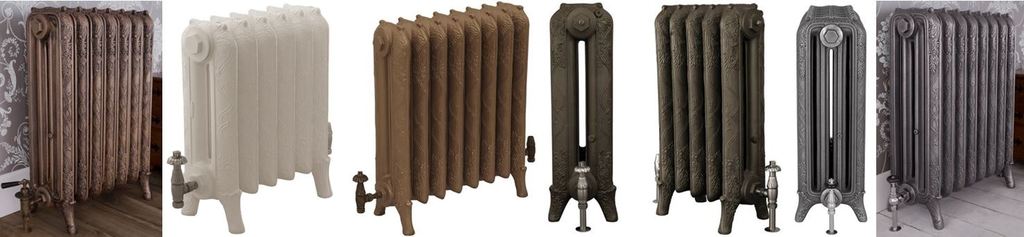  Bespoke Ribbon Cast Iron Column Radiator For Sale at UKAA has an Ornate Floral Designed Based on Old Reclaimed Victorian Radiators 