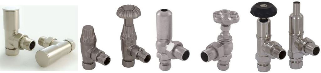 View and Buy Satin Nickel Traditional Victorian Style Manual Radiator Valves Online, via a Mobile or from our Shop in Staffordshire