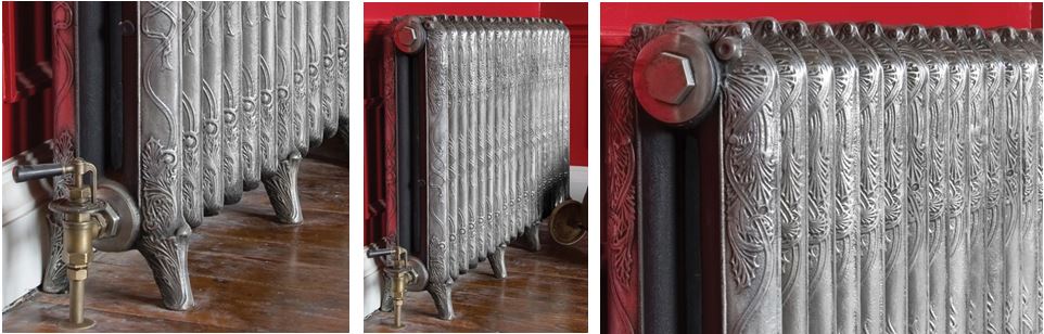 Purchase Ribbon Style Cast Iron Radiators in an ornate Old Style Design Made to Your Bespoke Sizes by Carron are Suitable to use in Bathrooms