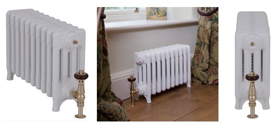 Buy Small Victorian Style Cast Iron Radiators in a 4 Column Design Made by Carron to Your Bespoke Sizes and Finishes are Perfect for Under Large Windows