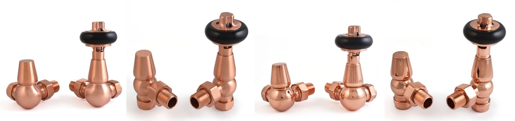 View and Buy Cast Iron Radiator Valves such as the Brushed Copper and Polished Copper Manual Valves For Radiators and Towel Rails