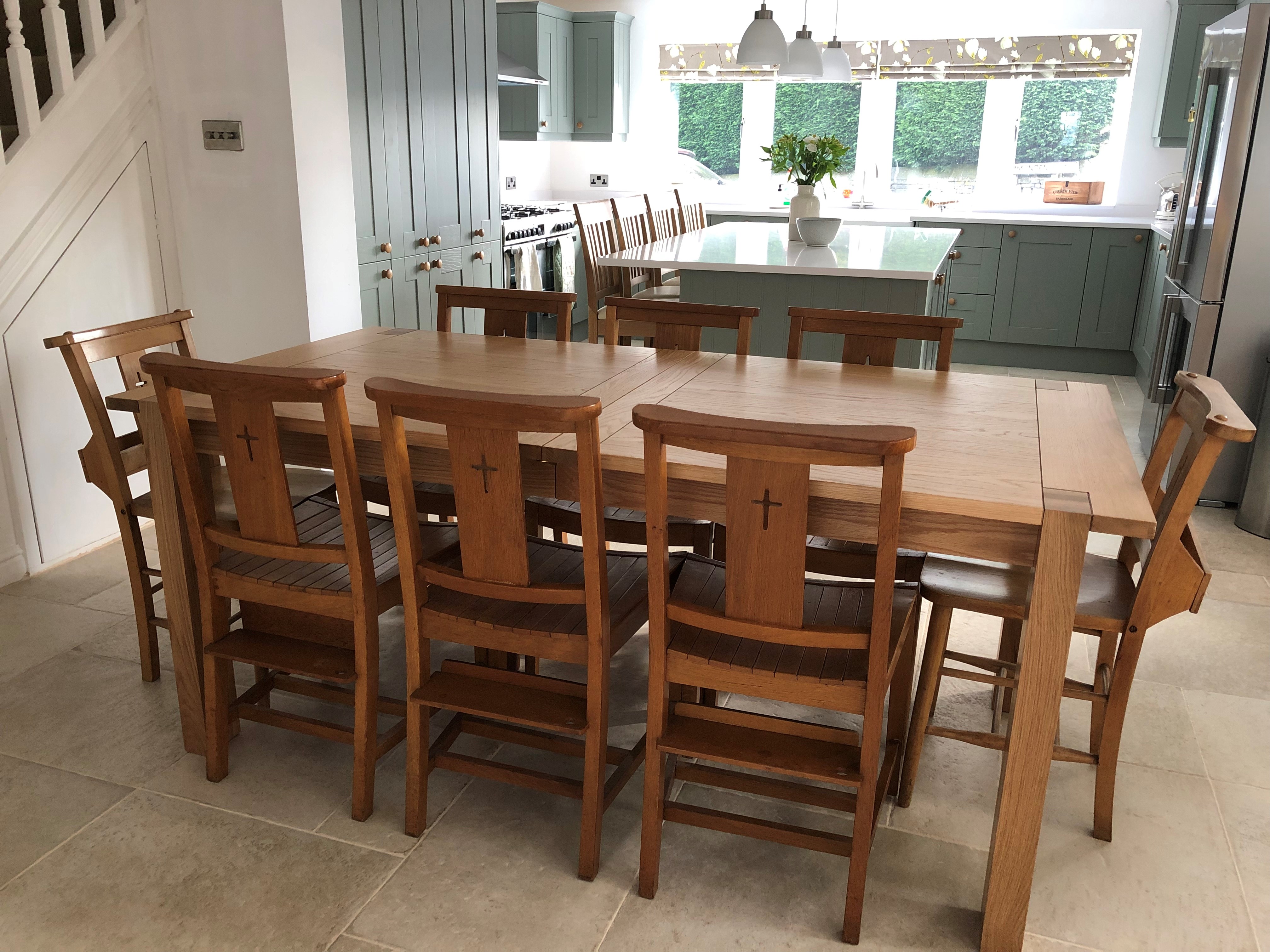 Antique Church Chairs Fitted in Traditional and modern Kitchens. Buy antique Church chairs from UKAA online. Genuine Victorian old wooden Chapel chairs